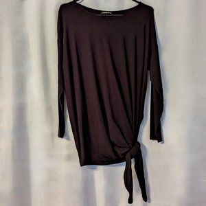 EUC Isabella Oliver Long Sleeve Tie-Front Maternity Shirt (Black)